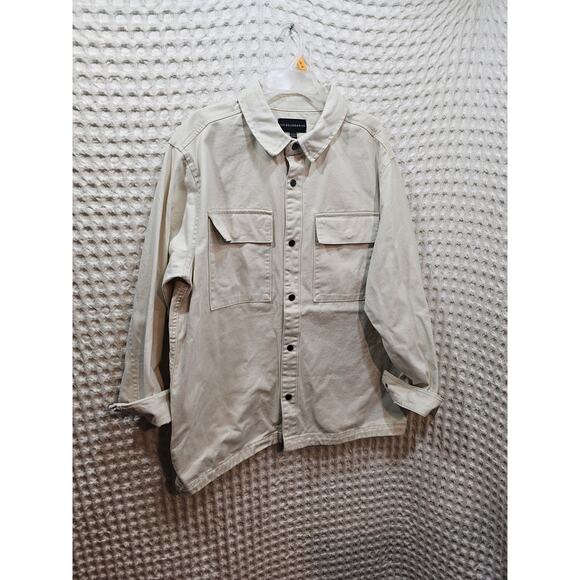 No Boundaries Men's Twill Shirt Jacket - Picture 1 of 5